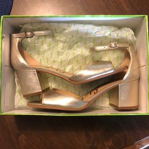 Sam Edelman Gold Block Heels